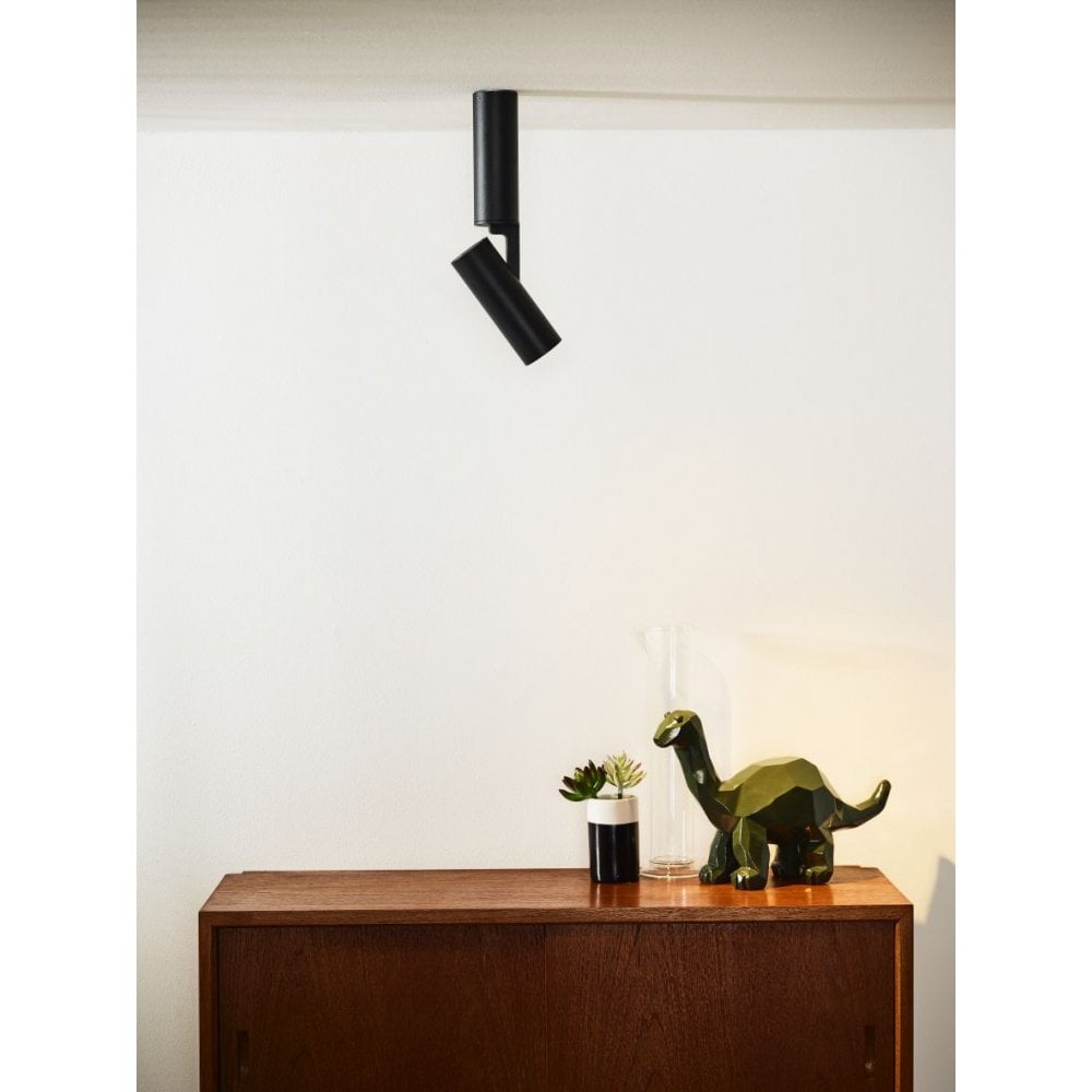 Sleek Black Modern Ceiling Spotlight with Integrated LED