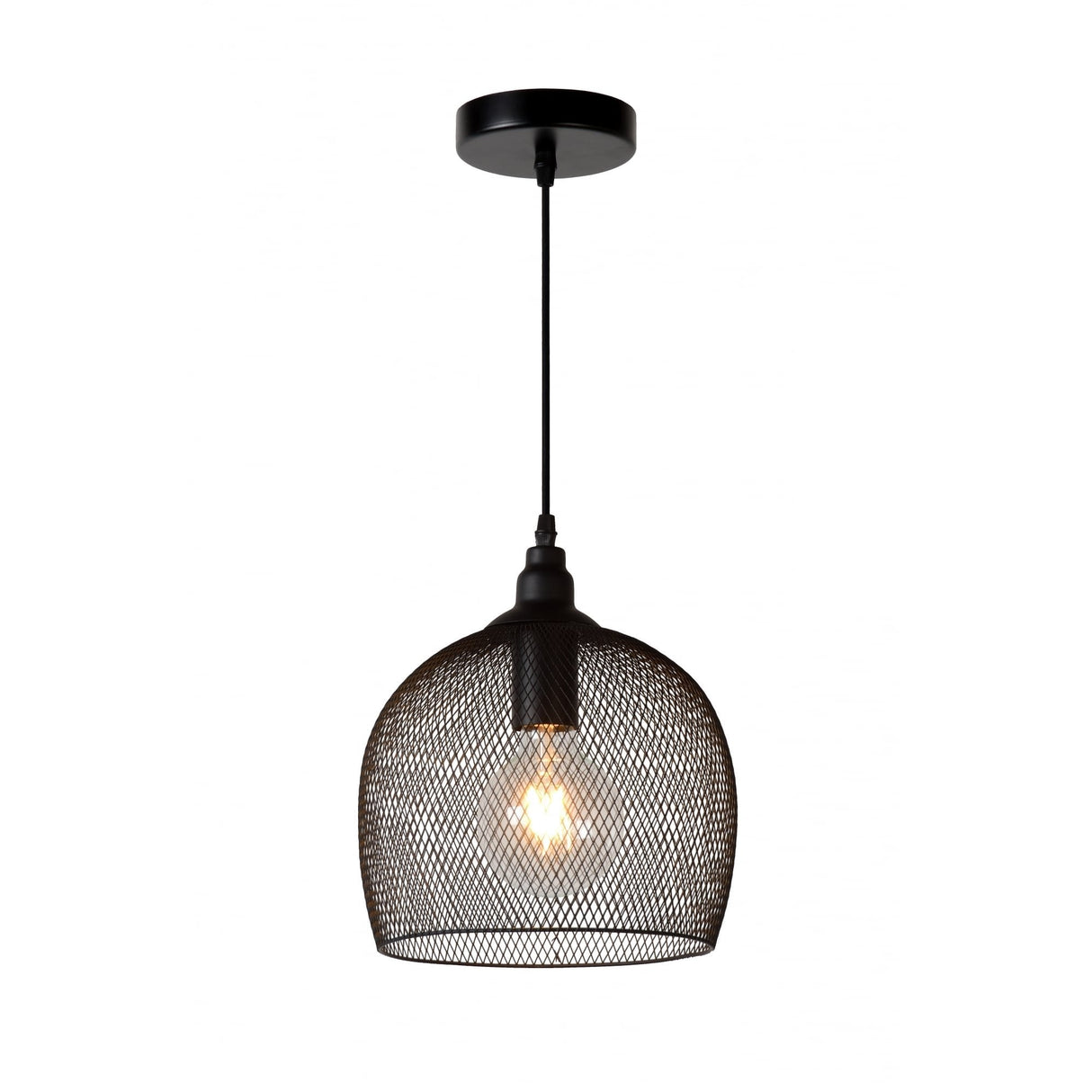 Vintage Black Mesh Metal Pendant Light Fixture