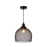 Vintage Black Mesh Round Metal Pendant Light Fixture