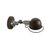 Vintage Industrial Wall Sconce in Rust Brown and Grey Metal