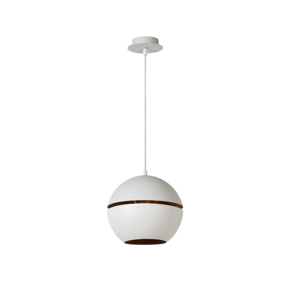 Contemporary White Metal Cylinder Pendant Light