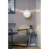 Contemporary White Metal Cylinder Pendant Light