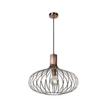 Manuela Copper and Black Vintage Metal Round Pendant Light