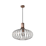 Manuela Copper and Black Vintage Metal Round Pendant Light
