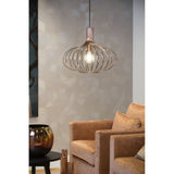 Manuela Copper and Black Vintage Metal Round Pendant Light