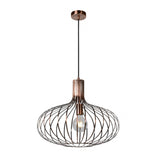 Manuela Copper and Black Vintage Metal Round Pendant Light