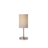 Chic Cottage Round White and Chrome Metal Table Lamp