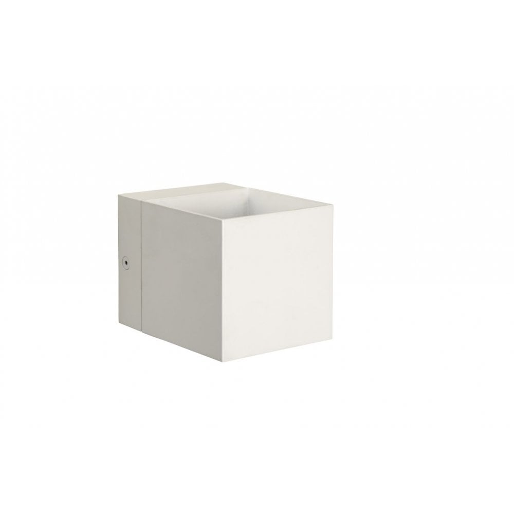 Sleek Devi Modern Square Wall Light in White Aluminum