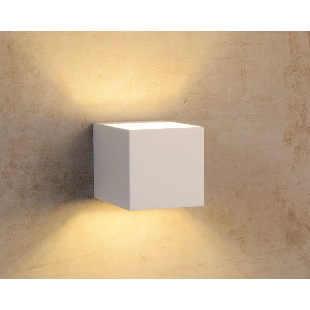 Sleek Devi Modern Square Wall Light in White Aluminum