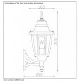 Tireno Hexagonal Black Aluminum Wall Lantern Light