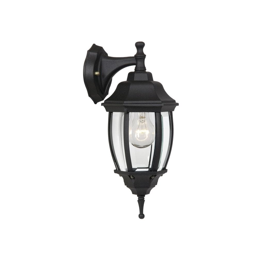 Tireno Hexagonal Black Aluminum Outdoor Wall Lantern