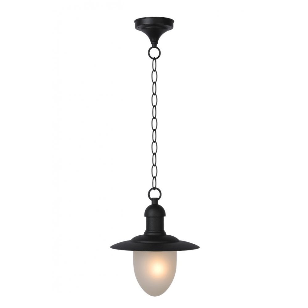 Aruba Cottage Round Black Metal Pendant Light Fixture