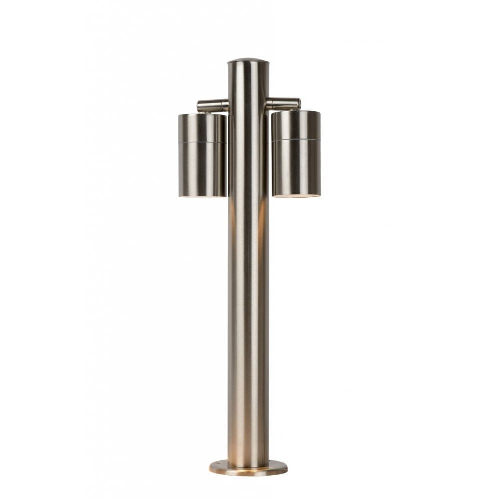 Arne-LED Contemporary Satin Chrome Outdoor Guiding Bollard Light