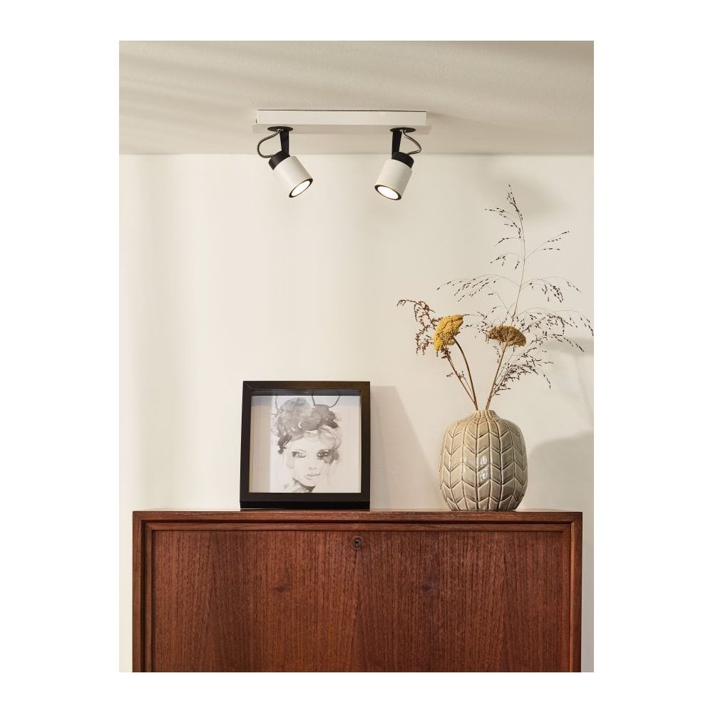 Contemporary LED Dual-Tone Rectangular Ceiling Spotlight in Black and White