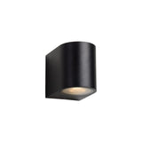 Zora-LED Contemporary Half-Round Black Aluminum Wall Light
