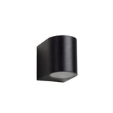 Zora-LED Contemporary Half-Round Black Aluminum Wall Light