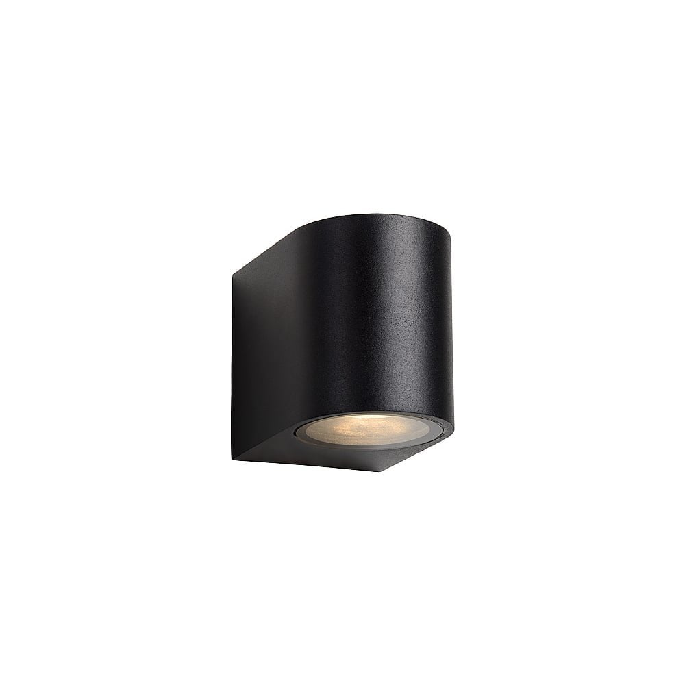 Zora-LED Contemporary Half-Round Black Aluminum Wall Light