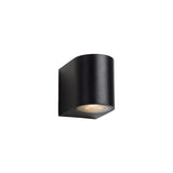 Zora-LED Contemporary Half-Round Black Aluminum Wall Light