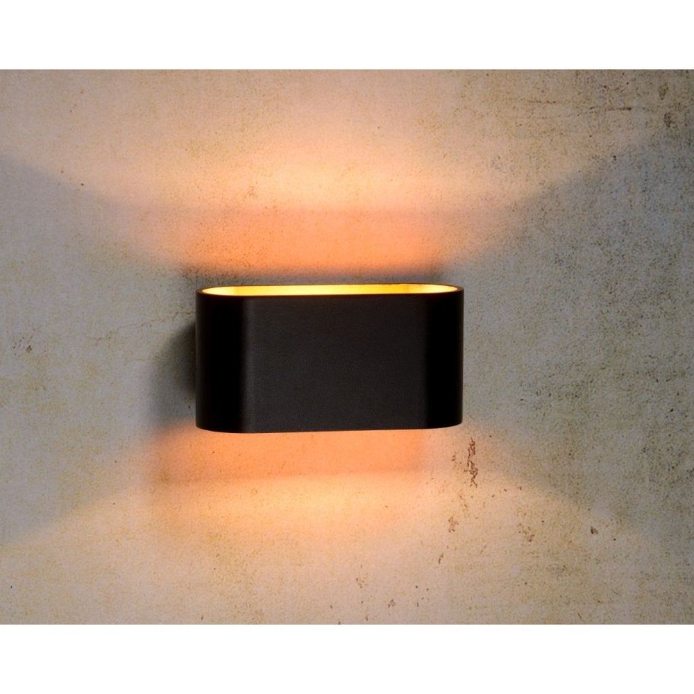 Xera Sleek Black Oval Aluminum Wall Light