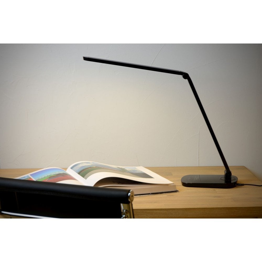 Vario LED Sleek Black Metal Desk Lamp