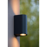 Boogy Contemporary Anthracite Half-Round Aluminum Wall Light Fixture
