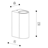 Boogy Contemporary Anthracite Half-Round Aluminum Wall Light Fixture