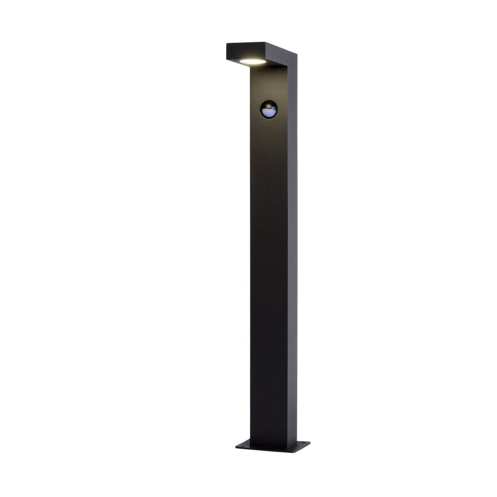 Texas Modern Rectangular Anthracite Aluminum Bollard Light with Motion Sensor