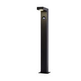 Texas Modern Rectangular Anthracite Aluminum Bollard Light with Motion Sensor
