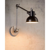 Sleek Contemporary Metal Round Wall Light in Black and Grey