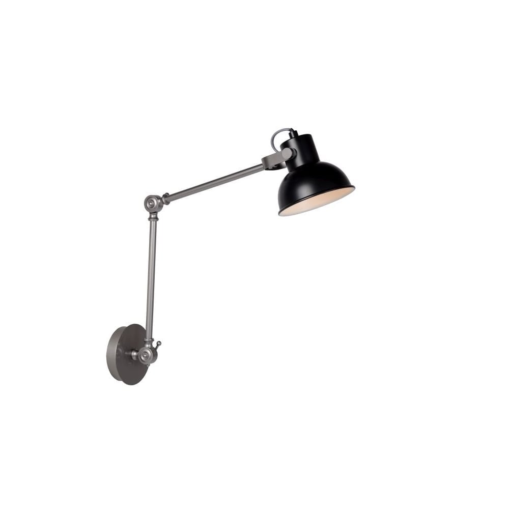 Sleek Contemporary Metal Round Wall Light in Black and Grey