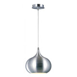 Contemporary Riva Satin Chrome Metal Pendant Light Fixture