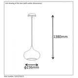 Contemporary Riva Satin Chrome Metal Pendant Light Fixture