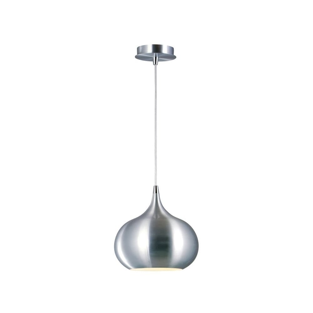 Contemporary Riva Satin Chrome Metal Pendant Light Fixture