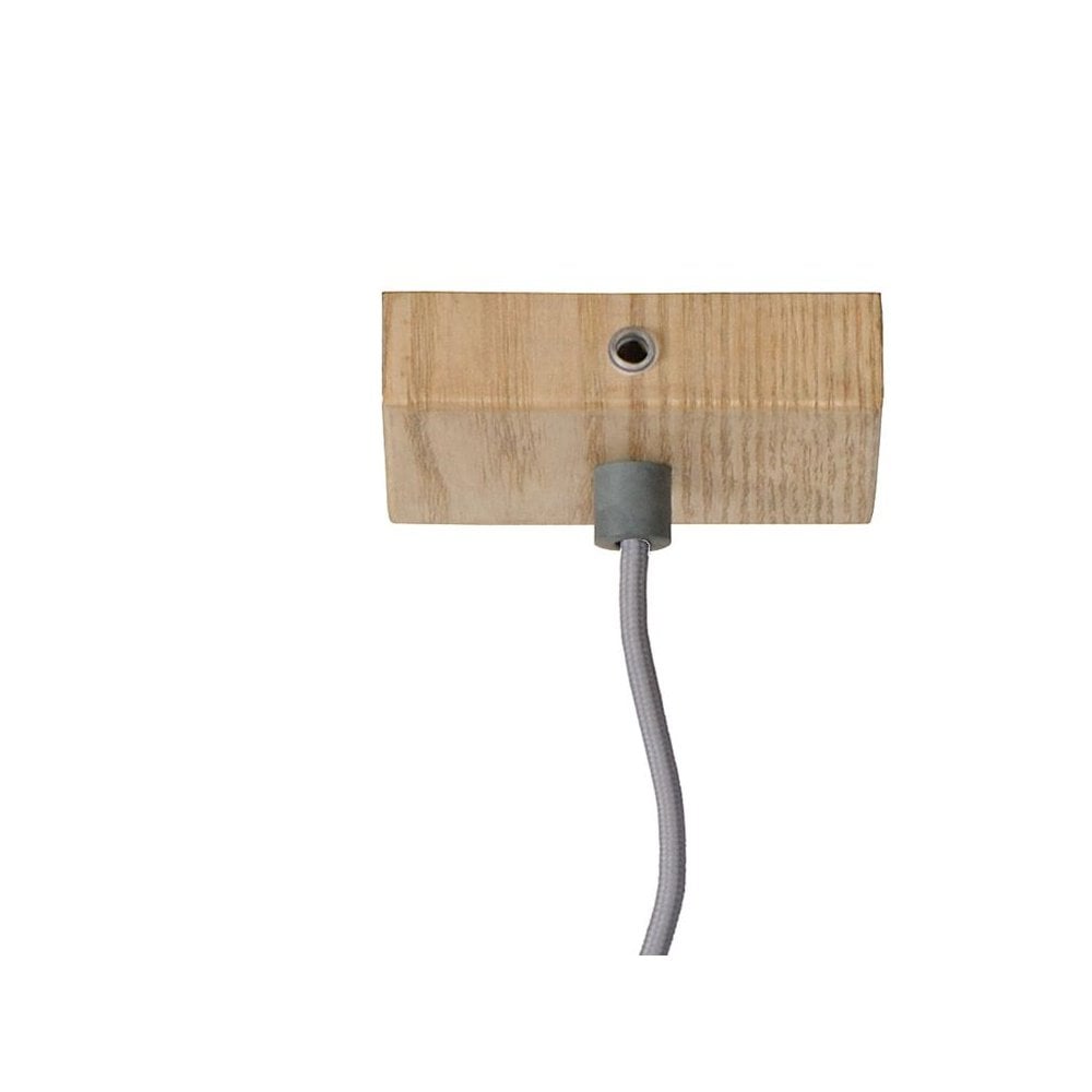 Oris Industrial Rectangular Metal and Light Wood Pendant Ceiling Light