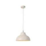 Isla Contemporary Cream Metal Pendant Light - Modern Round Design