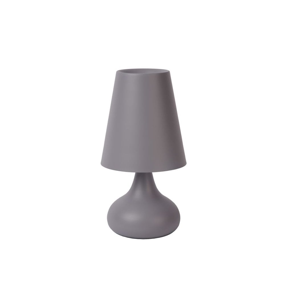 Retro Grey Isla Metal Table Lamp with Round Design