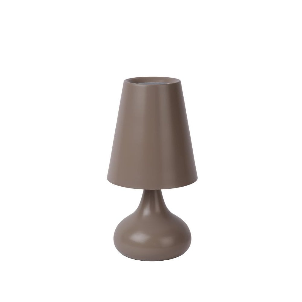 Isla Vintage Round Taupe Metal Table Lamp
