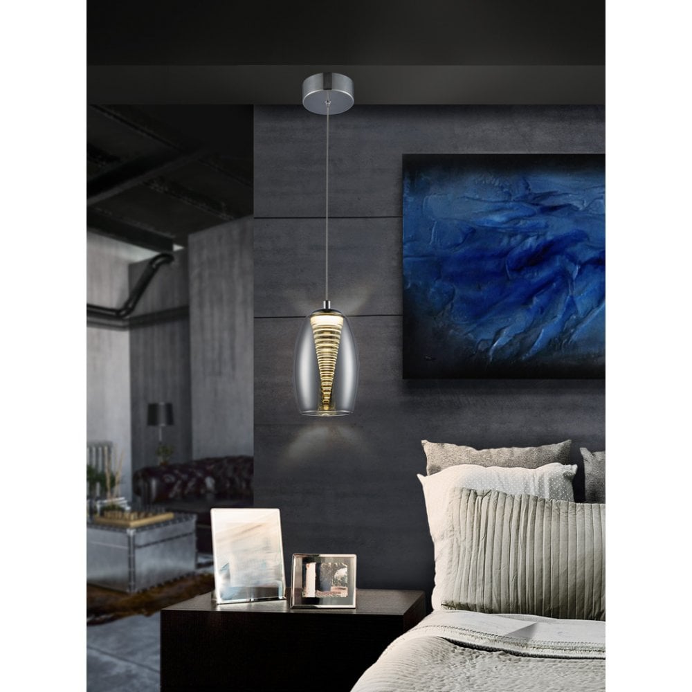 Galaxy Glow Pendant Lamp, LED, Chrome Finish