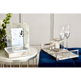 Birdbox White Agate Large Tray, Steel, Stone, White