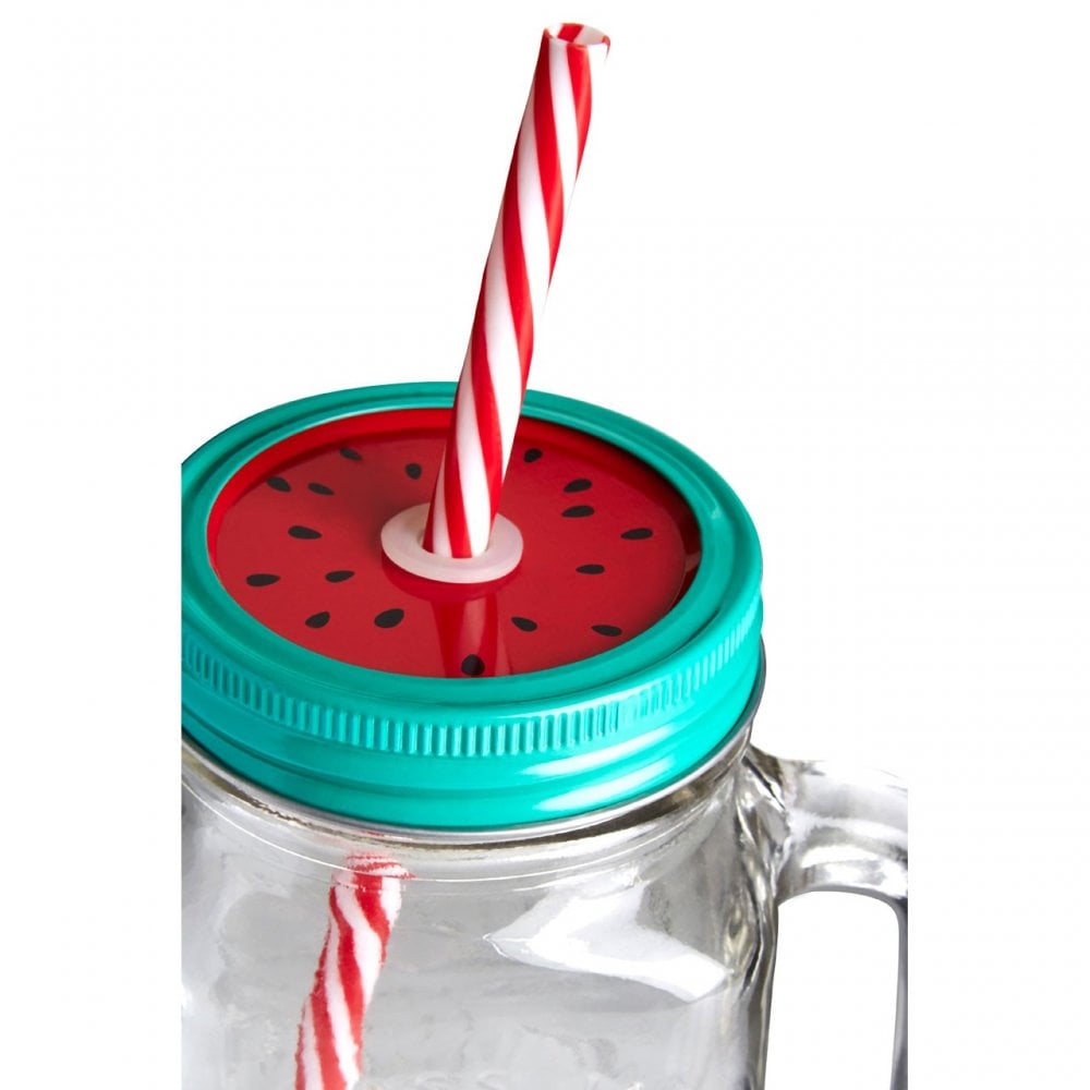 Embossed Mason Jar Mug, Glass, Tin Plated Iron, Clear