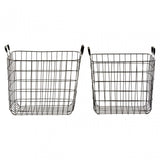 Black Wire Storage Baskets Set of 2, Metal, Black
