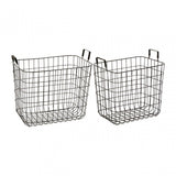 Black Wire Storage Baskets Set of 2, Metal, Black