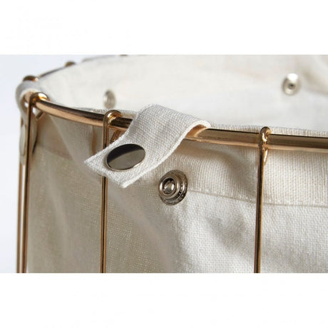 Round Gold Wire Laundry Basket, Iron Wire, Gold