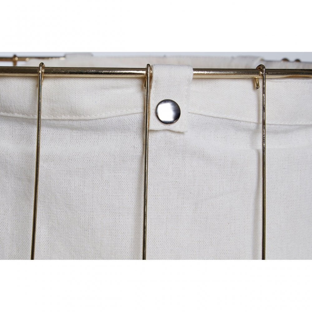 Round Gold Wire Laundry Basket, Iron Wire, Gold