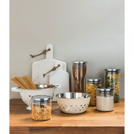 Freska 700Ml Storage Jar, Glass, Iron, Silicone, Clear