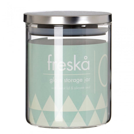 Freska 700Ml Storage Jar, Glass, Iron, Silicone, Clear