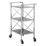 Hoffman Trolley, Iron, Mirrored Glass, Rubber, Stainless Steel, Black