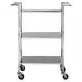 Hoffman Trolley, Iron, Mirrored Glass, Rubber, Stainless Steel, Black