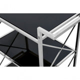 Hoffman Trolley, Iron, Mirrored Glass, Rubber, Stainless Steel, Black