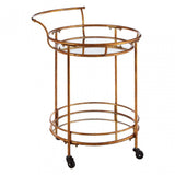 Hadley 2 Tier Serving Trolley, Mirrored Glass, Gold